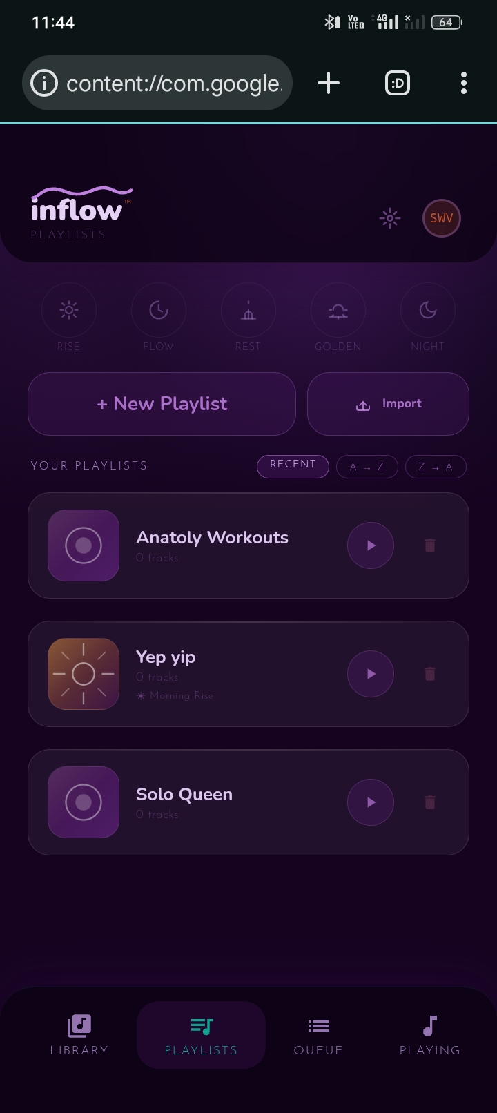 Inflow Playlists